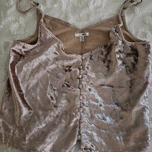 Suede blush colored camisole top